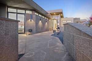 View of property exterior with a patio