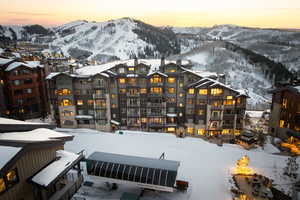 Exterior space featuring a mountain view