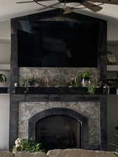 Room details featuring a fireplace