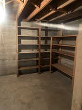 View of unfinished basement