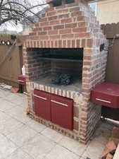 Exterior details featuring custom BBQ