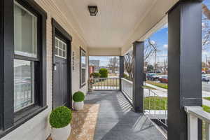 View of patio with a porch