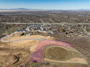 Drone / aerial view with a mountain view
