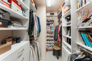 View of walk in closet