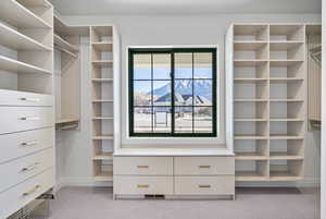 Spacious closet in primary bedroom.