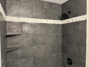 Interior details with a tile shower