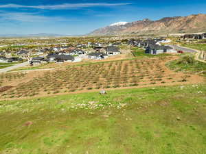Birds eye view of property with a residential view and a mountain view