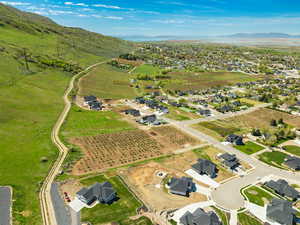 Bird's eye view with a rural view and a mountain view