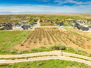 Drone / aerial view with a mountain view and a residential view