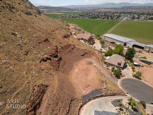 Bird's eye view featuring a mountain view and a rural view