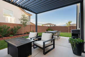 Covered Patio with pergola.