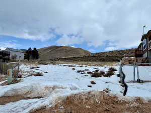 View of gradual-slope lot toward east