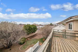 Deck with a residential view