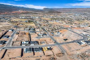 Aerial view featuring a mountain view