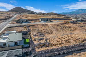 Aerial view featuring a mountain view