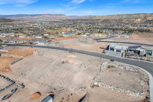 Bird's eye view with a mountain view