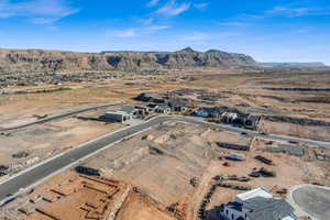 Aerial view featuring a mountain view