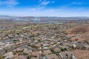 Aerial view with a residential view and a mountain view