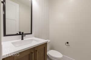 Bathroom with toilet and vanity