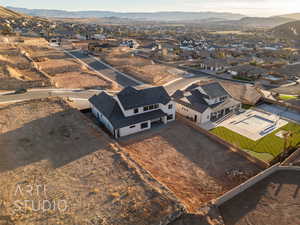 Birds eye view of property featuring a residential view and a mountain view