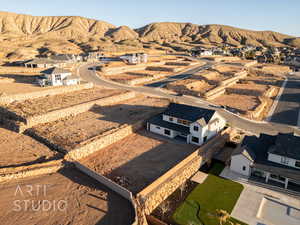 Bird's eye view with a mountain view