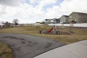 Exterior space with playground community and a residential view