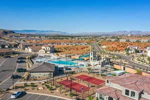 Aerial view with a residential view and a mountain view