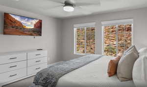 Bedroom featuring a ceiling fan