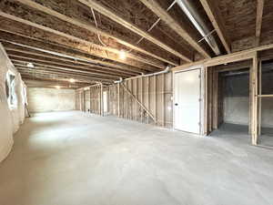 View of unfinished basement