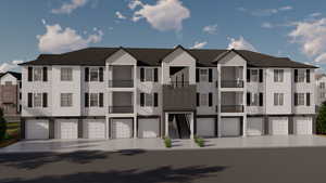 Multi unit property featuring a garage