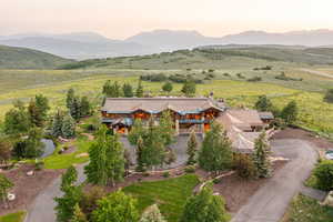 View from above of property featuring mountains