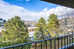 Balcony with great views of down town.