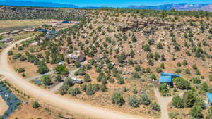 Aerial view featuring a mountain view