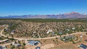 Drone / aerial view with a mountain view