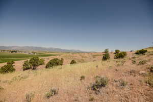 View of mountain background with rural landscape