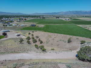 View of mountain background with rural landscape