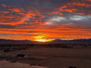 Mountain view with rural landscape