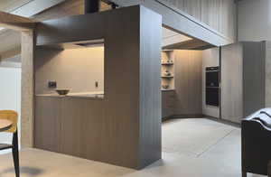 Kitchen featuring concrete floors