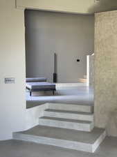 Stairway with finished concrete flooring