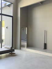 Interior space with concrete floors