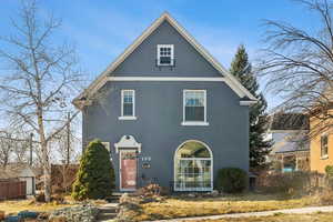 View of front of house with stucco siding