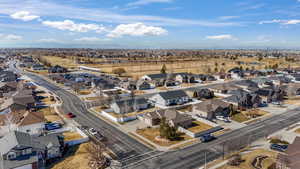 Bird's eye view with a residential view