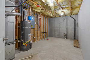 Unfinished below grade area with secured water heater