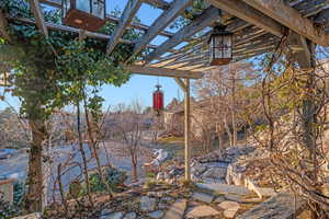 Pergola on side of home