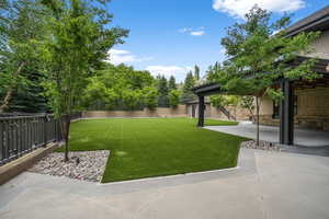 View of yard with a patio