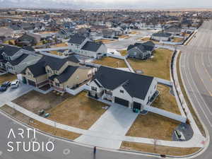 Aerial view with a residential view