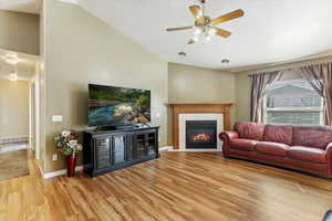 Family Room w/ Corner Fireplace