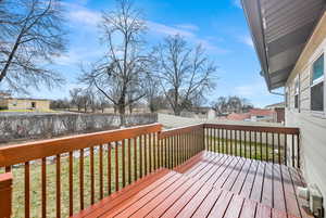 Terrace patio featuring a residential view, a fenced backyard.