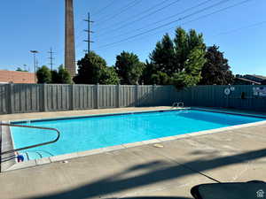 Pool featuring fence