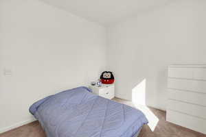 Bedroom with carpet floors